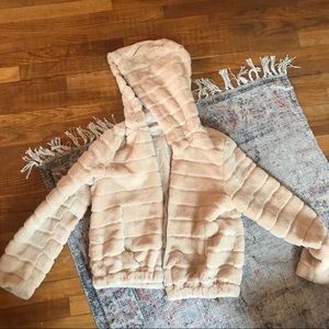 Faux Fur Zip Up Hoodie
